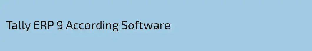 Tally ERP 9 According Software